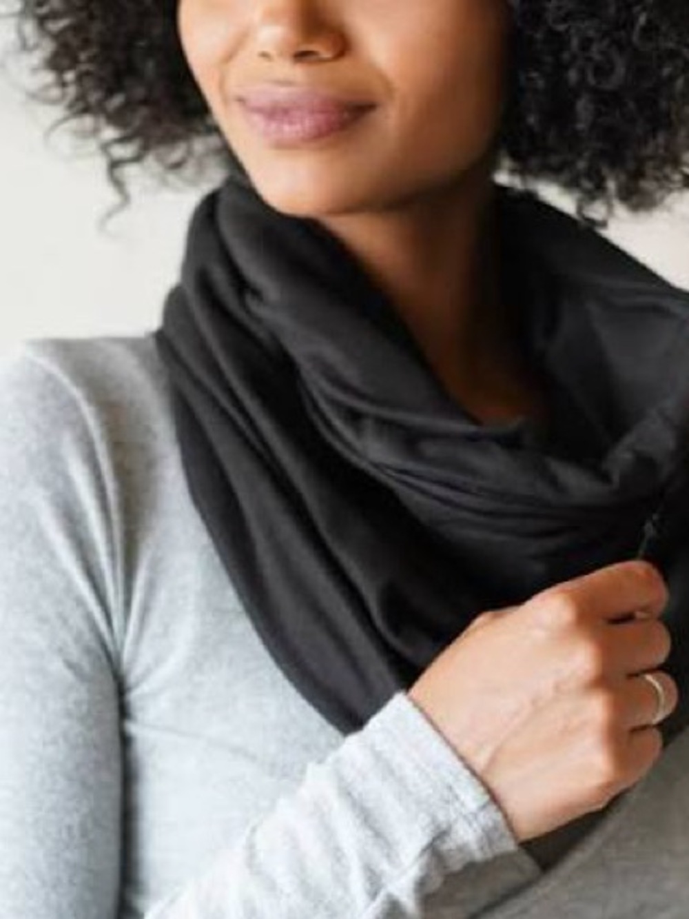 Beyond Yoga Black Infinity Scarf - Lightweight Cozy Wrap